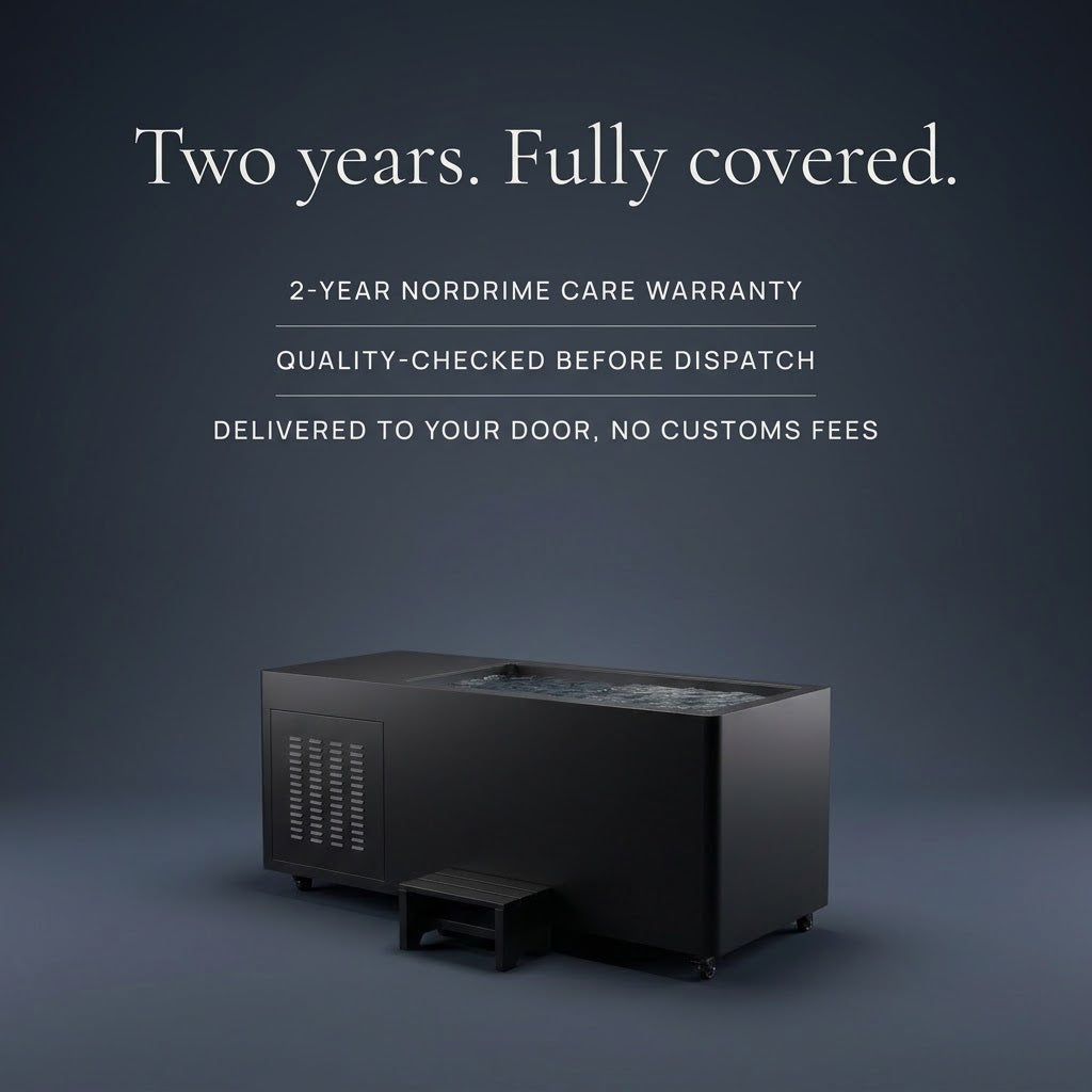 Nordrime Obsidian cold plunge with 2-year Nordrime Care warranty