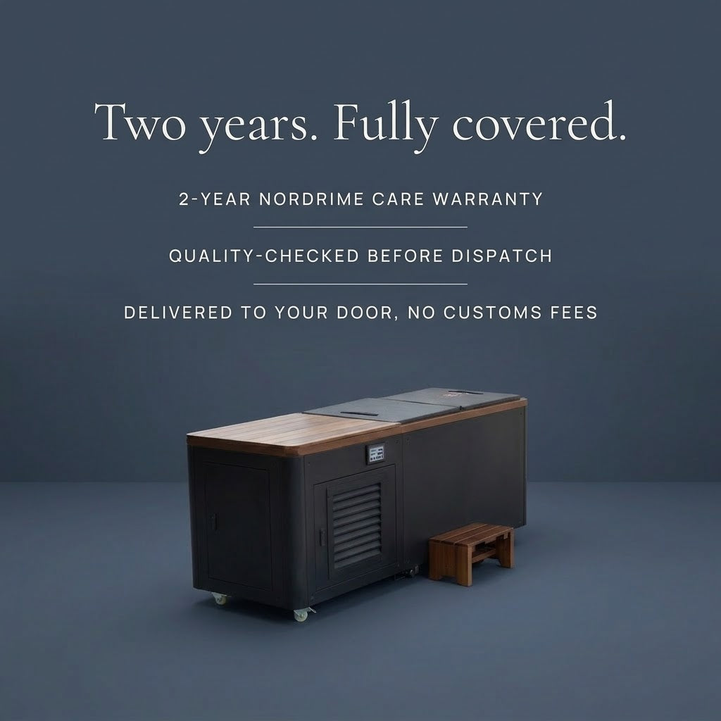 Nordrime Onyx cold plunge with 2-year Nordrime Care warranty